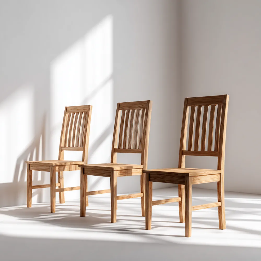 Chaise de salle à manger Bois massif 45x42x90 cm - Naturel - Design classique