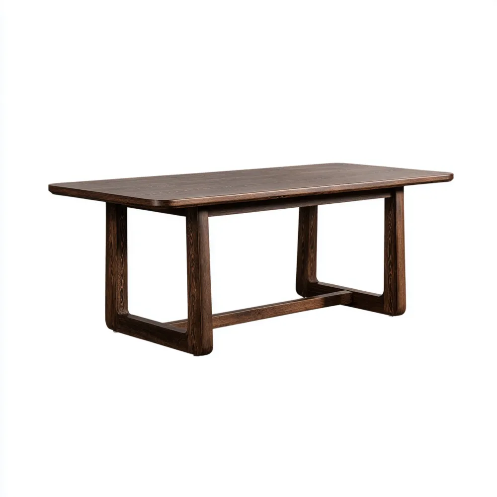 Table à manger bois massif 200x95x75 cm - Brun Foncé - Design Classique