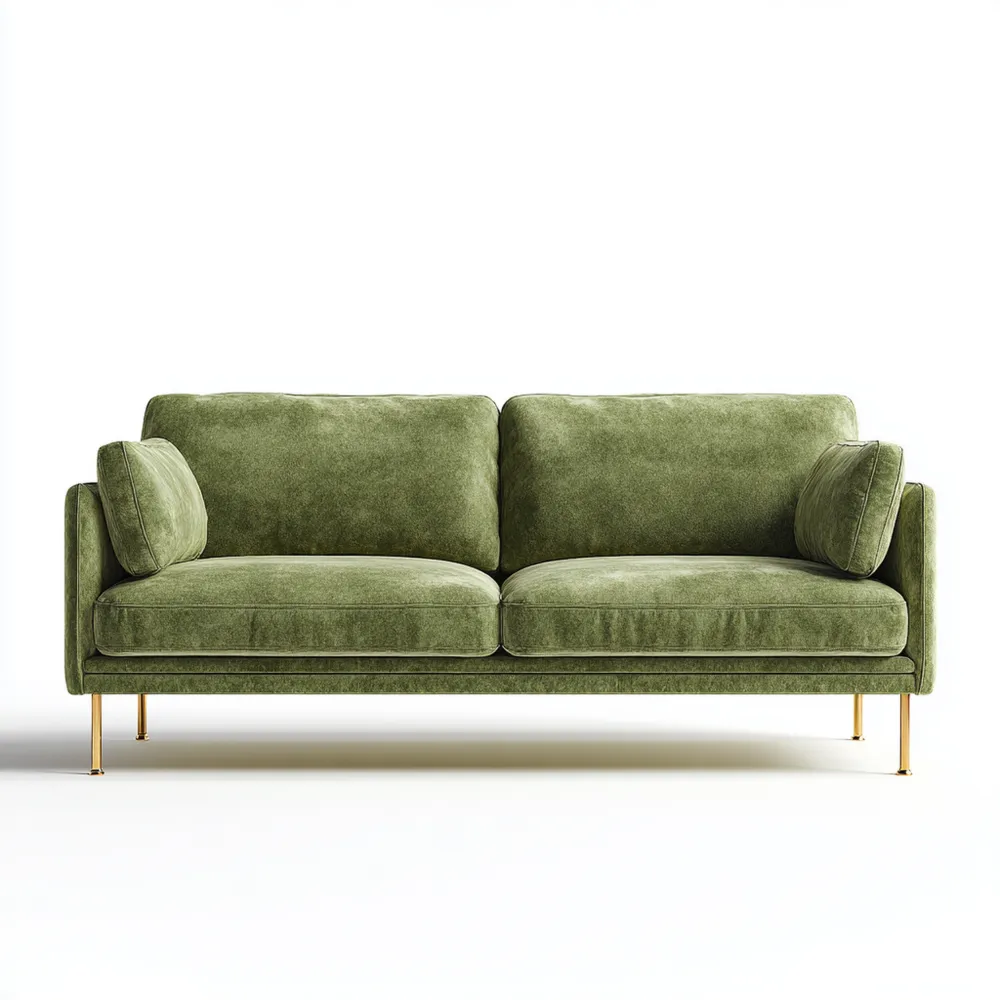 Divano due posti Velluto Verde 150x80x85 cm - Design Moderno