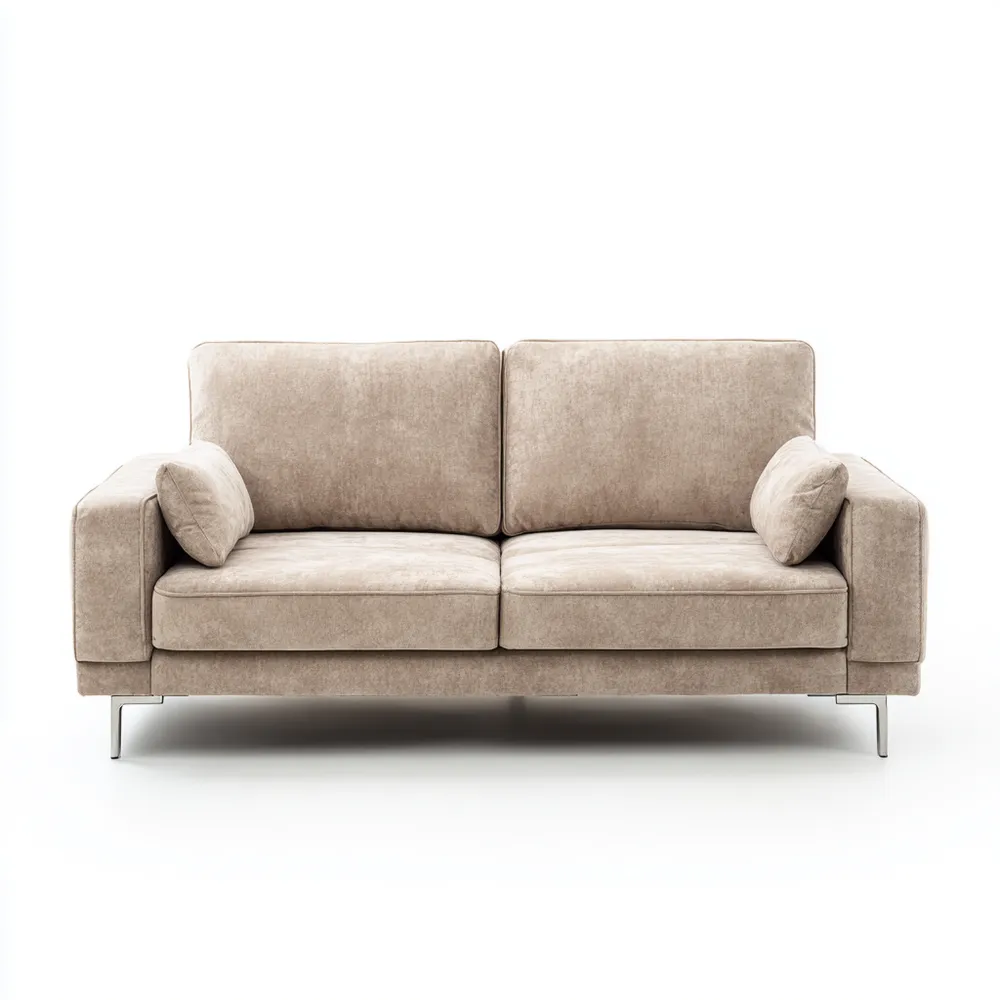 Divano due posti - Tessuto morbido - 180x95x85 cm - Beige - Design moderno