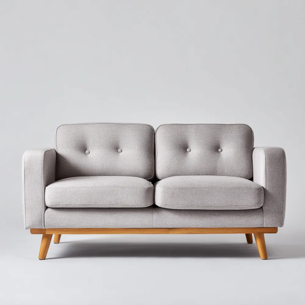 Divano due posti in tessuto 140x85x75 cm – Grigio chiaro – Design moderno