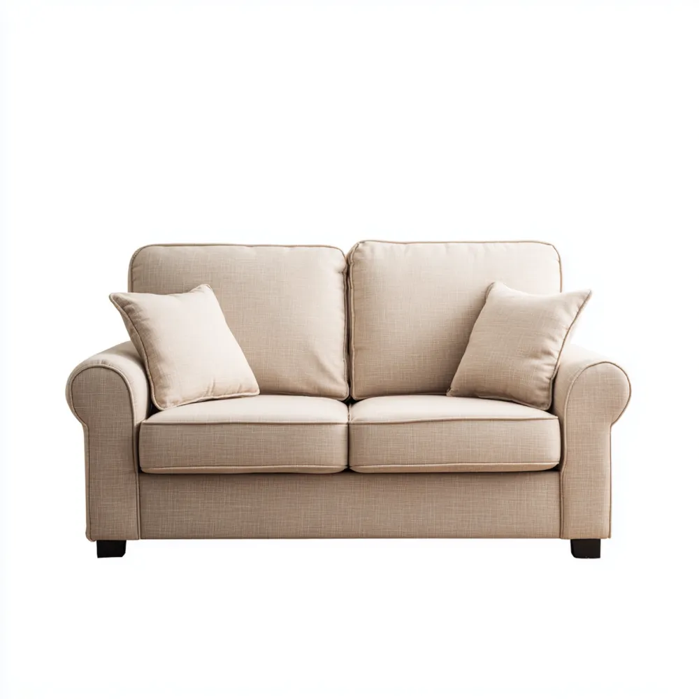 Divano due posti in tessuto Beige 150x90x85 cm - Design classico