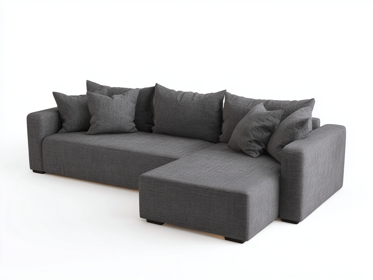 Divano angolare - tessuto - 285x165x80 cm - grigio scuro - stile moderno-Nestgolab