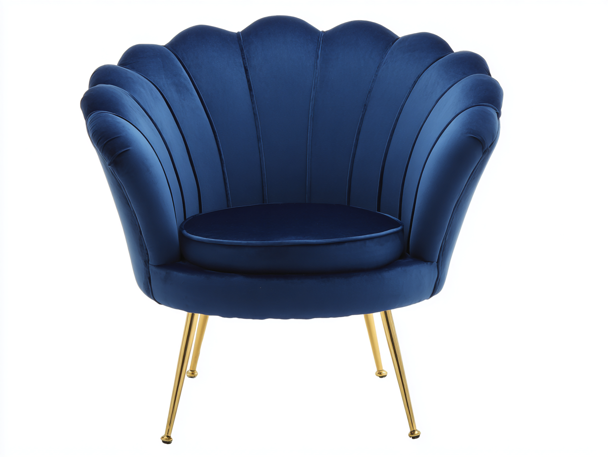 Poltrona - velluto-metallo - 78x76x86 cm - blu - stile moderno-Nestgolab