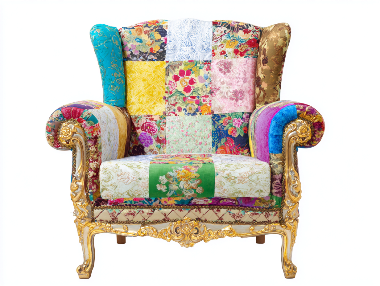 Poltrona - tessuto-legno - 94x90x114 cm - multicolore - stile classico-Nestgolab