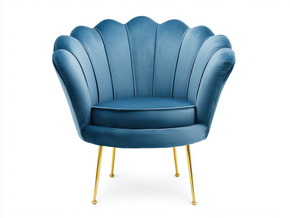 Poltrona - velluto-metallo - 80x78x88 cm - blu - stile moderno-Nestgolab