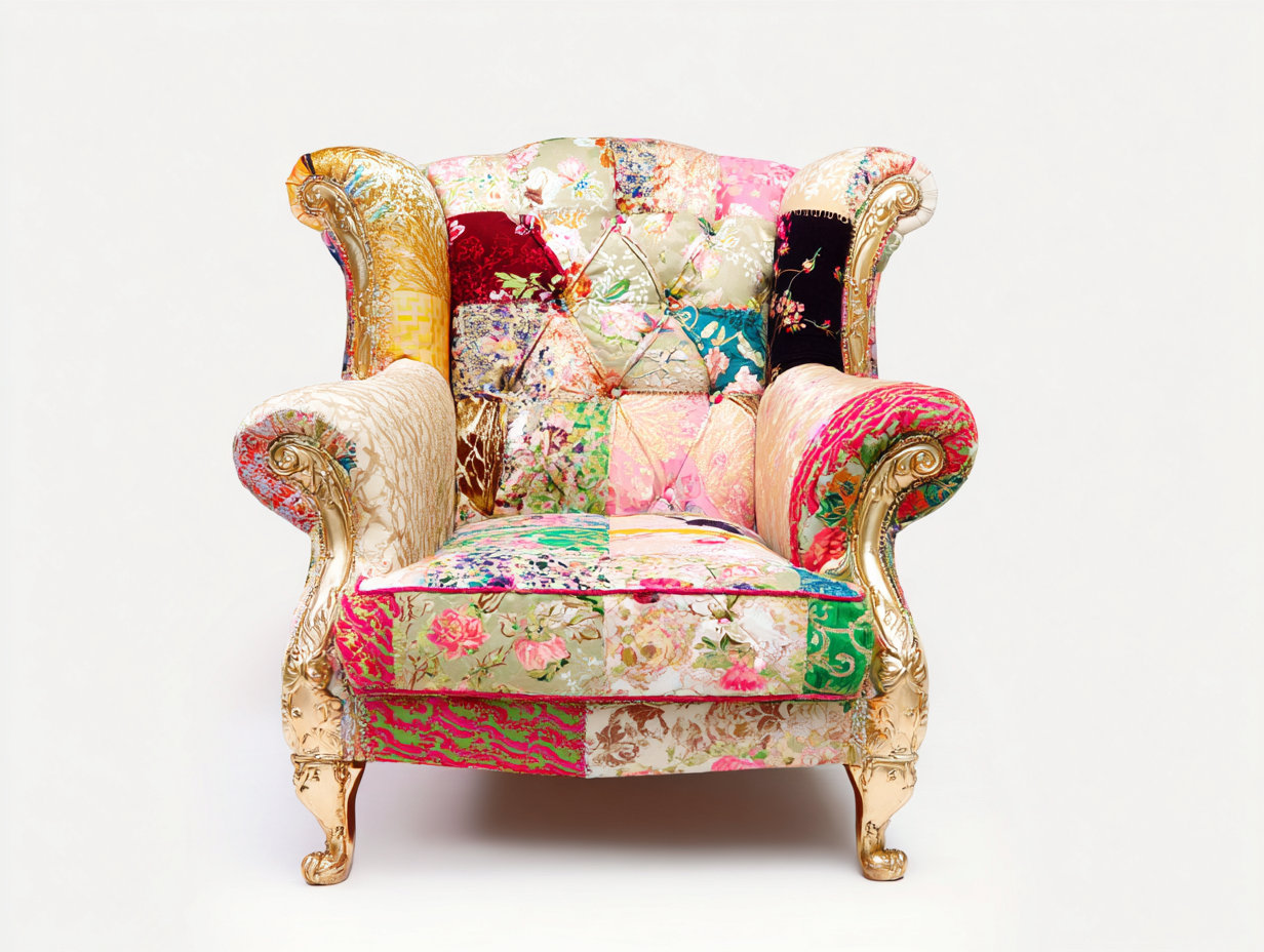 Poltrona - tessuto-legno - 92x88x112 cm - multicolore - stile classico-Nestgolab