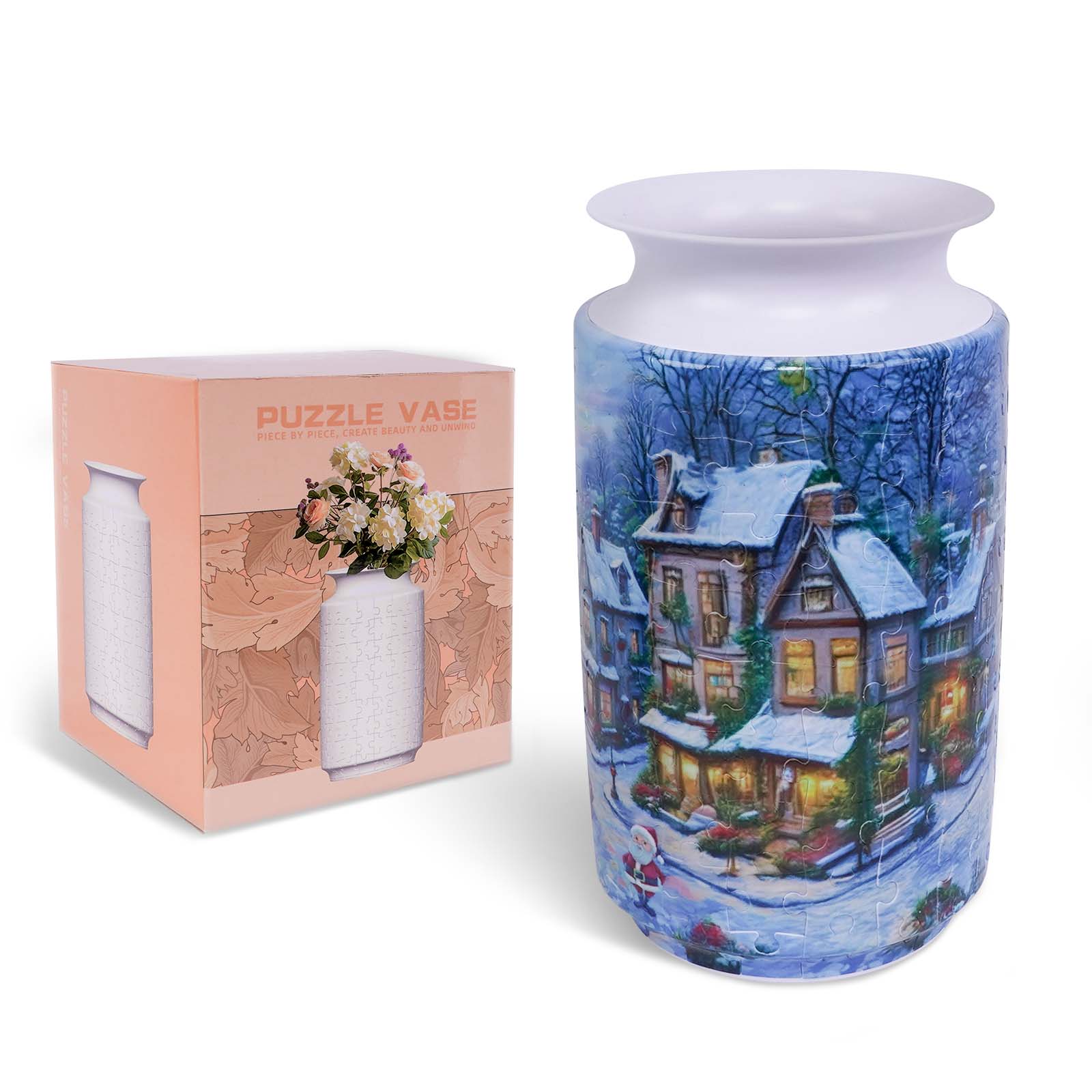 3D Christmas House Large Vase Jigsaw Puzzle (162 Pieces)