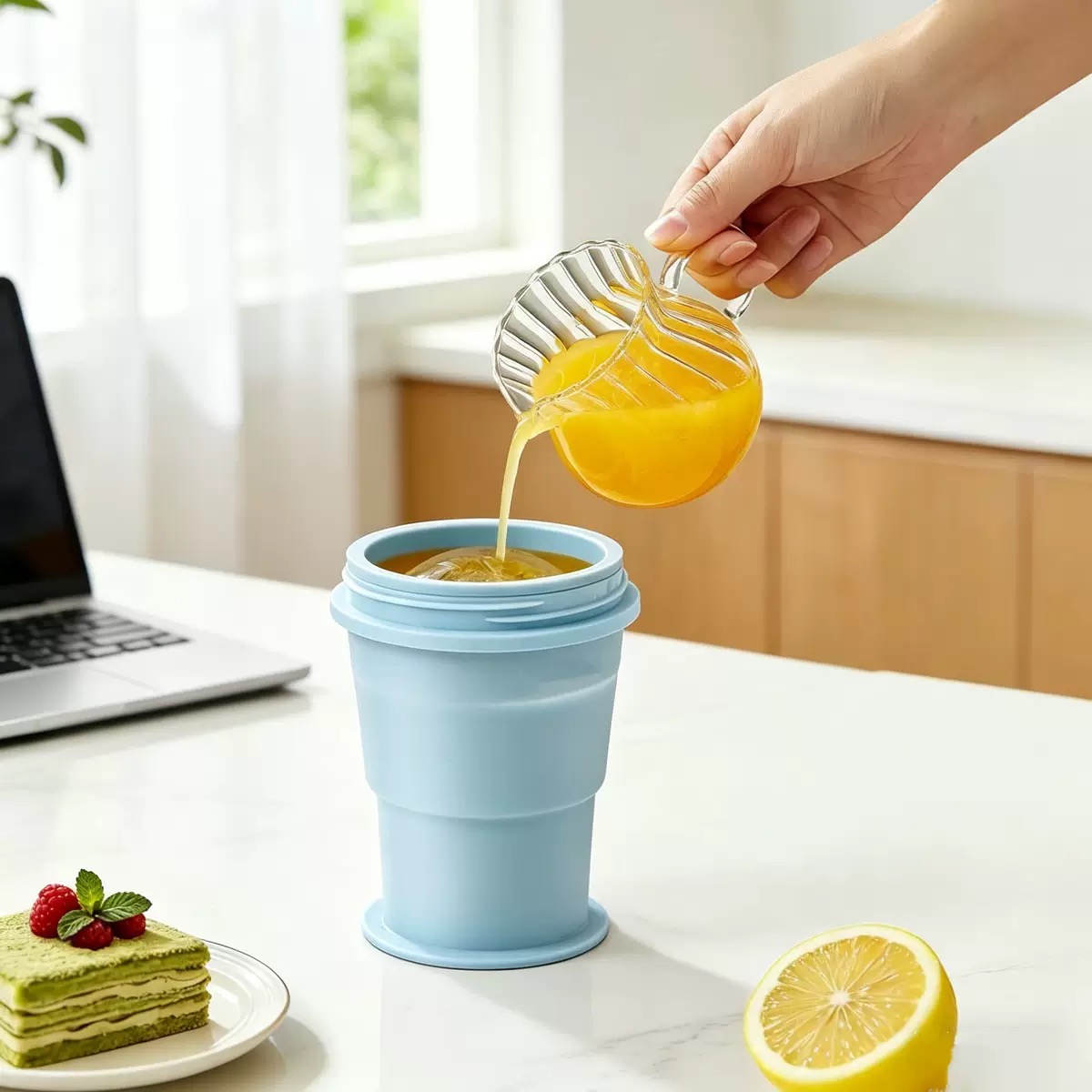 Puncham Food-Grade Silicone Collapsible Ice Ball Cup