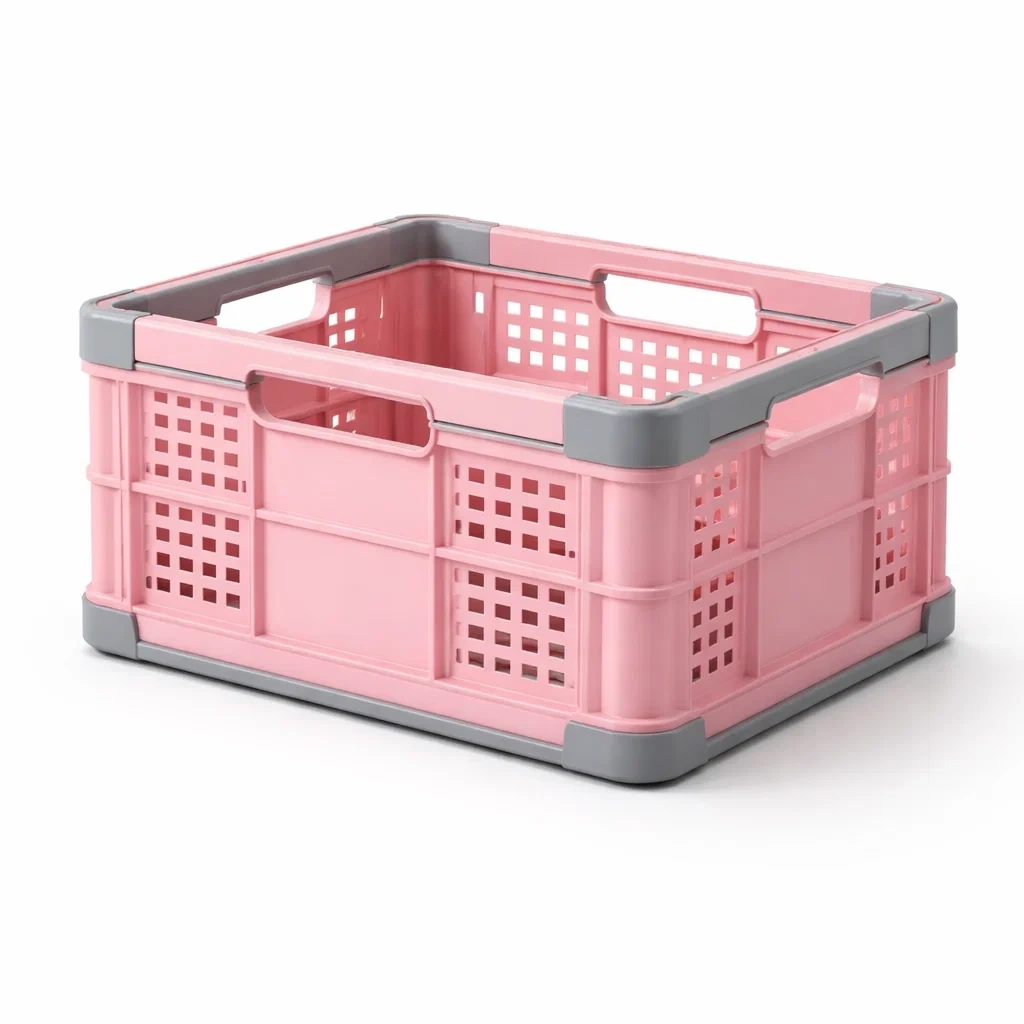 Caja Organizadora Plegable de Plastico Rosa-QuartzQuarters.com
