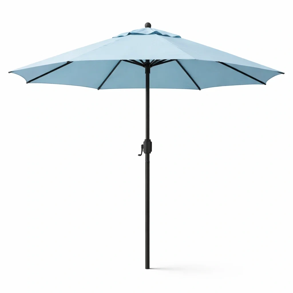 Sombrilla Exterior Jardin Azul Claro con Base-QuartzQuarters.com