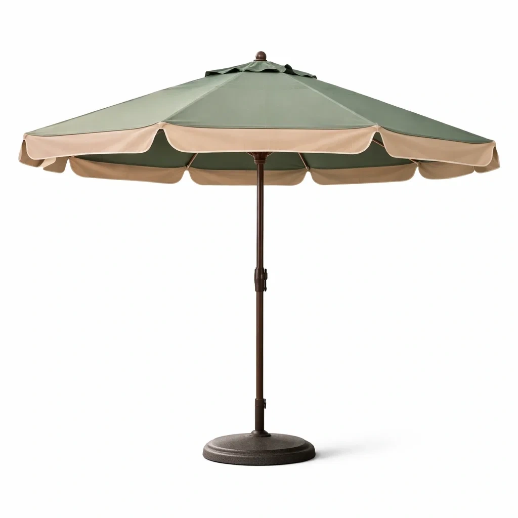 Sombrilla Exterior Jardin Verde con Volante-QuartzQuarters.com