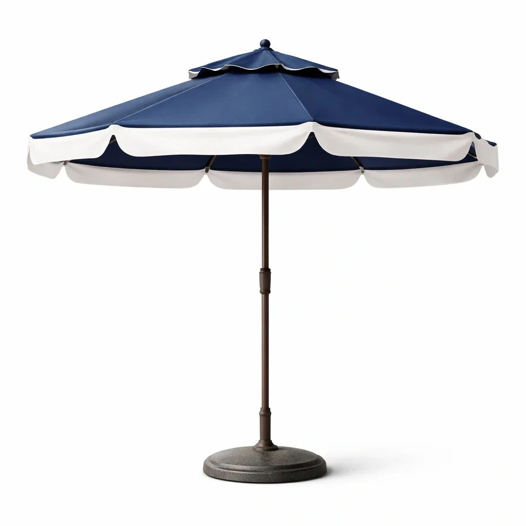 Sombrilla Exterior Jardin Azul Marino con Base-QuartzQuarters.com