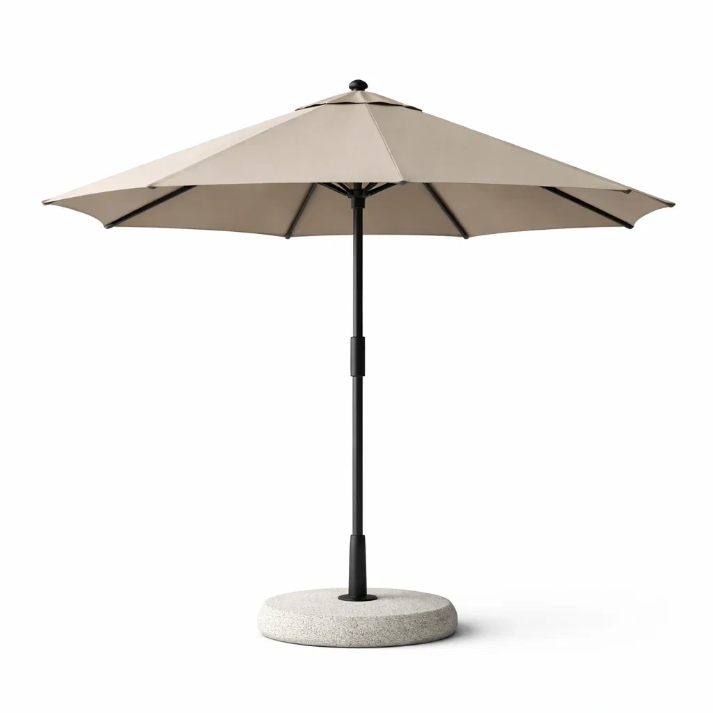 Sombrilla Exterior Jardin Beige con Estructura Metalica-QuartzQuarters.com