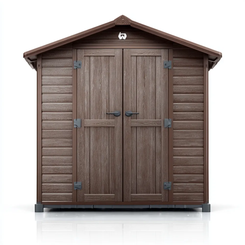 Casetta da giardino in resina 185x152x226 cm - Marrone