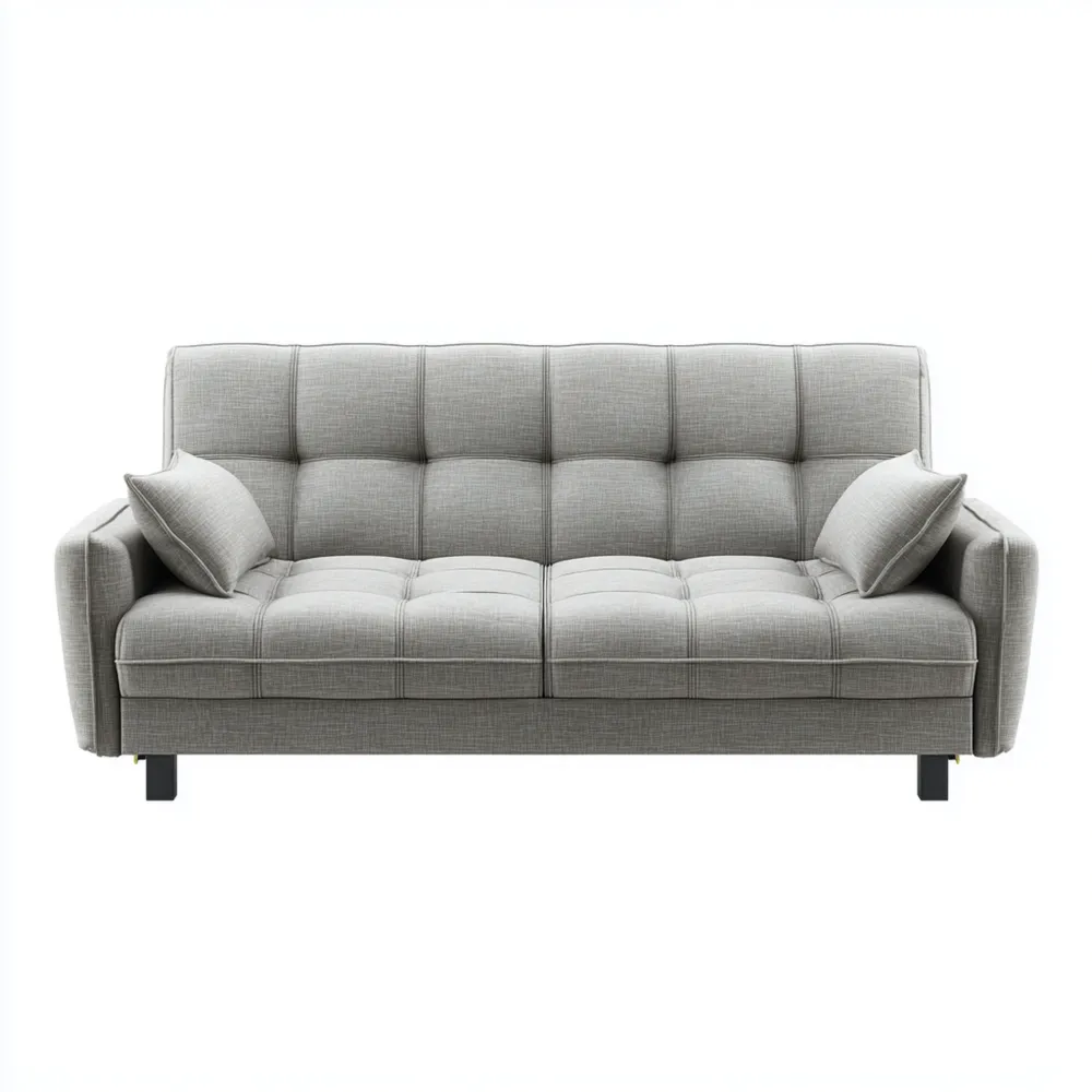 Divano due posti in tessuto 180x90x85 cm - Grigio Chiaro - Design Moderno