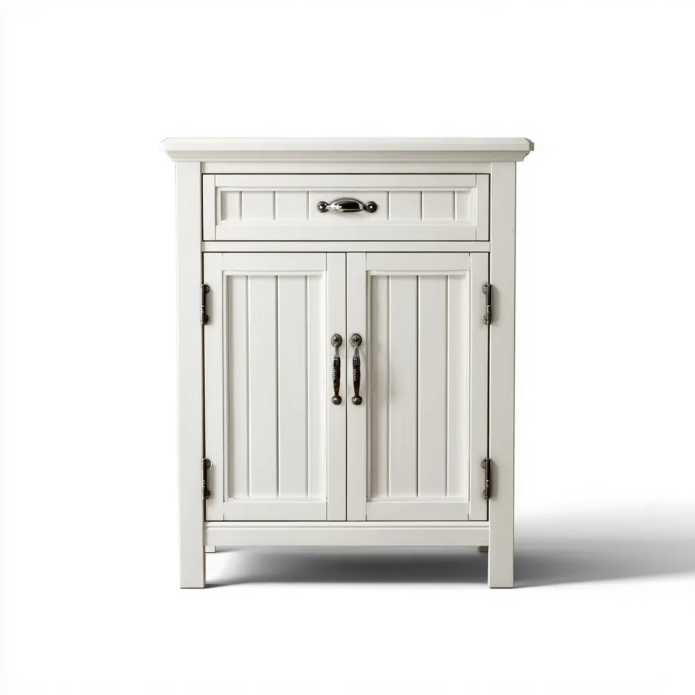 Mobile contenitore in legno 80x40x90 cm - Bianco - Design Classico