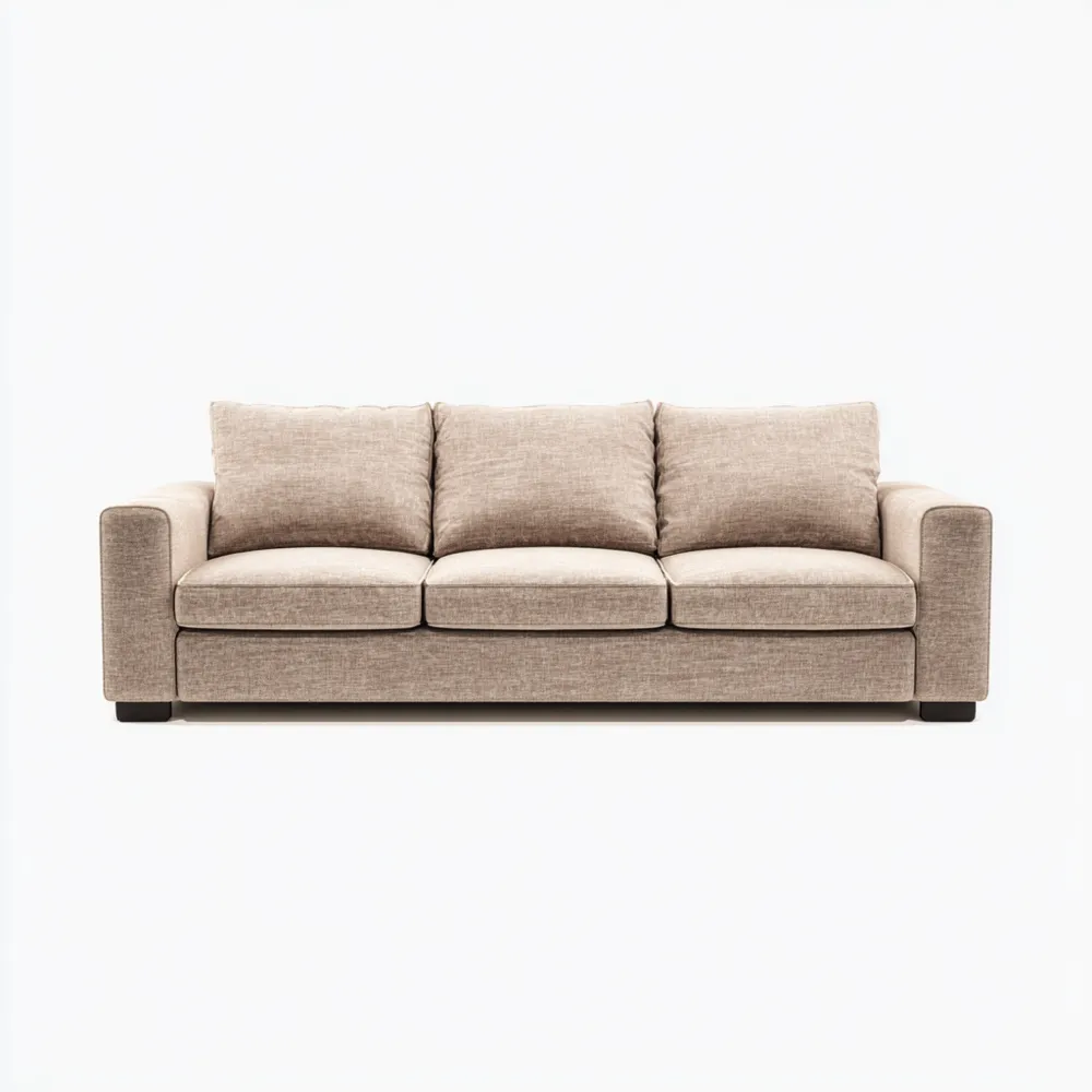 Divano a tre posti 200x90x85 cm in Tessuto Beige