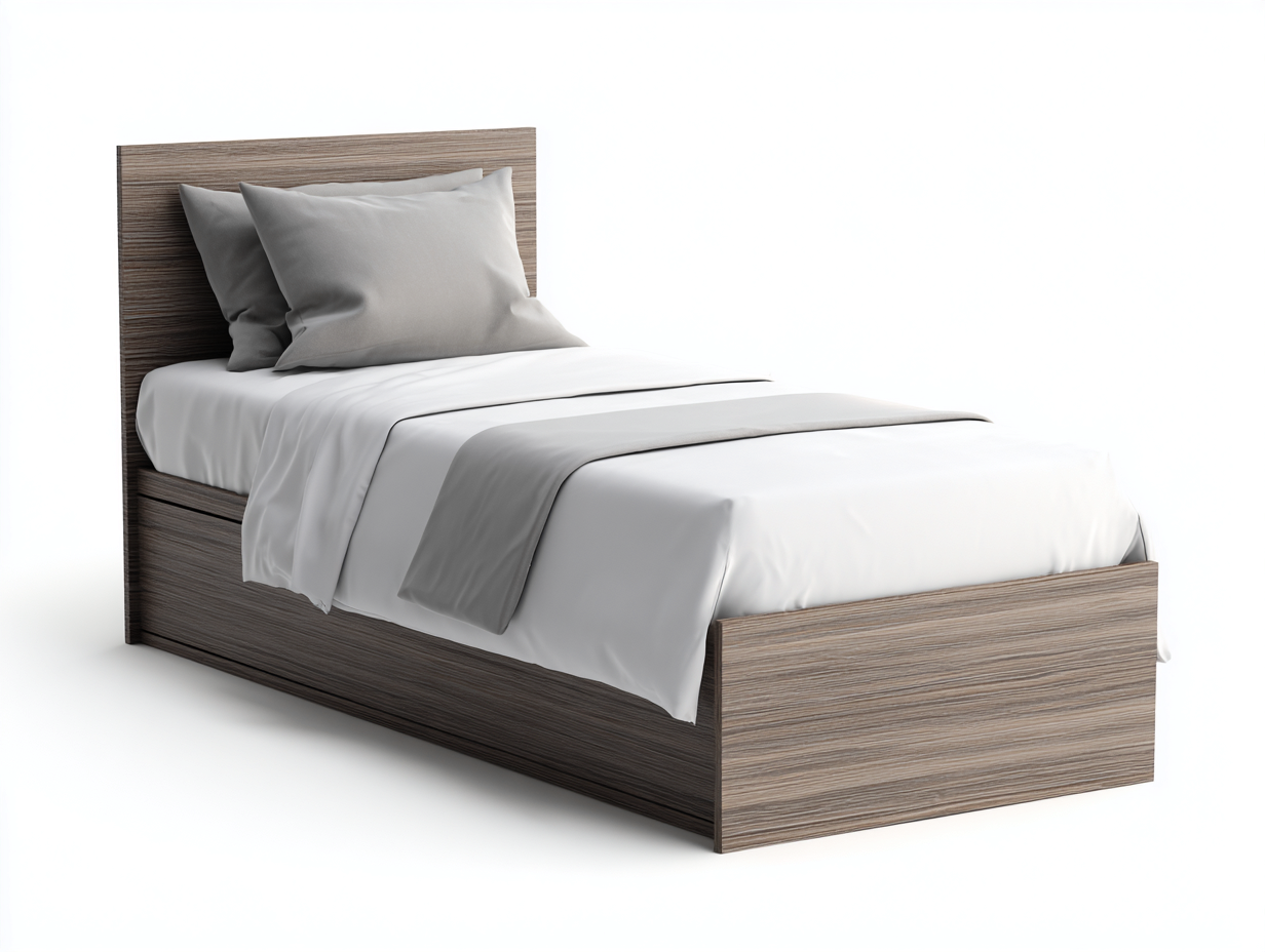 Camas individuales de madera 190x90x85cm - marrón - diseño moderno funcional-Casauphaus