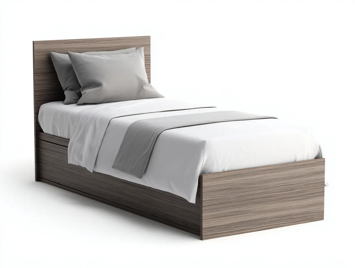 Camas individuales de madera 190x90x85cm - marrón - diseño moderno funcional-Casauphaus