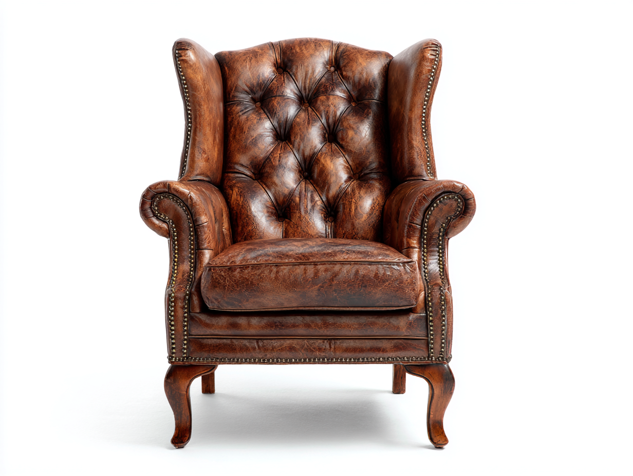 Sillón de piel clásico 85x80x100 cm - marrón - diseño vintage-Casauphaus