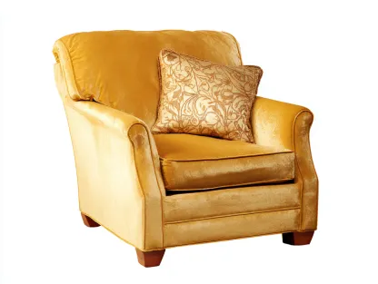 Sillón de tela 90x85x90cm - amarillo - diseño clásico confortable-Casauphaus
