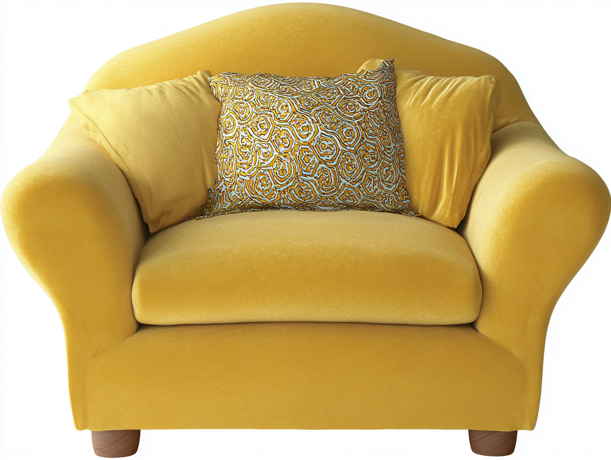 Sillón de tela 95x90x85 cm - amarillo - diseño contemporáneo-Casauphaus