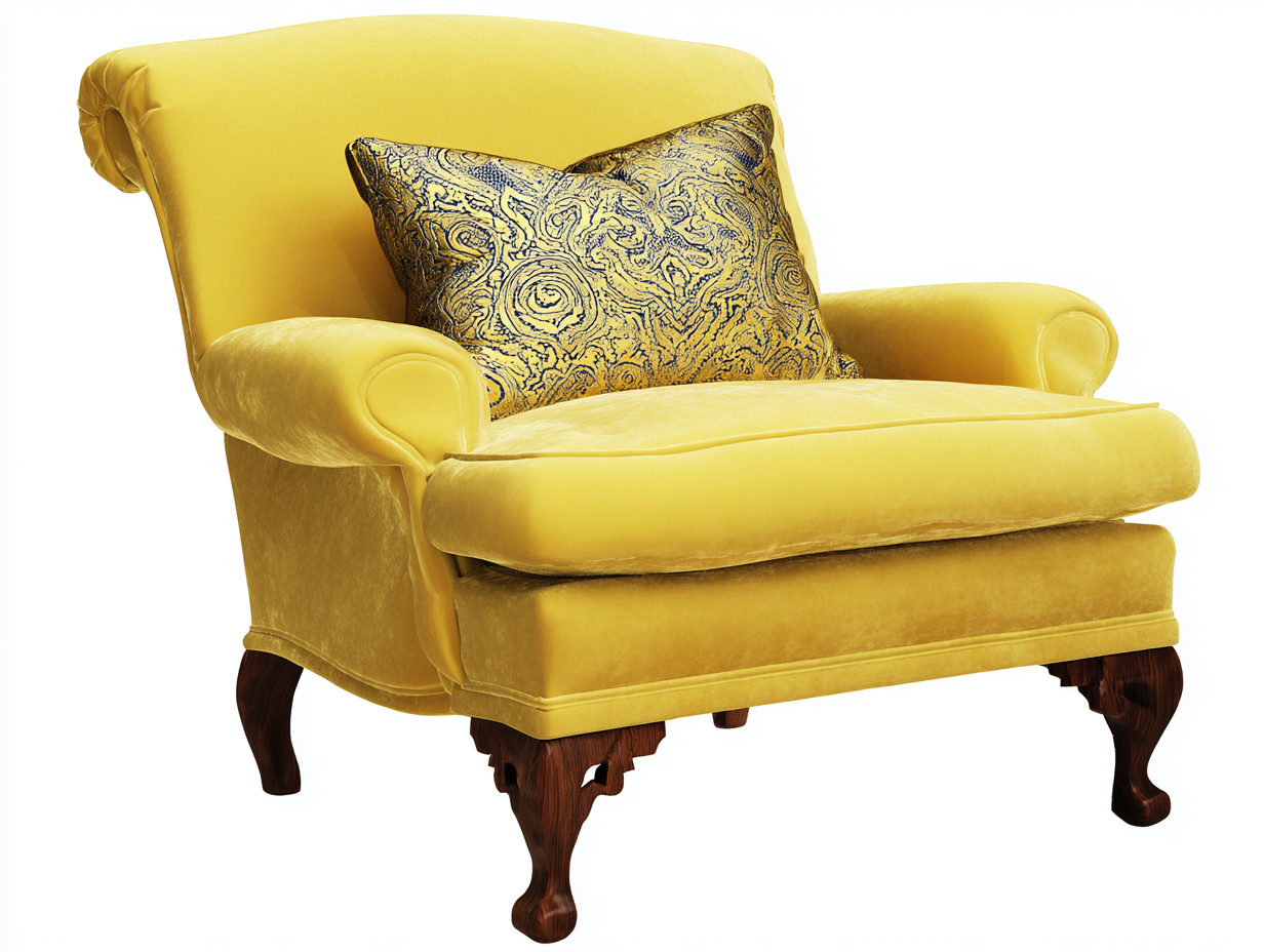 Sillón de tela tapizado 100x92x95 cm - Amarillo - Estilo contemporáneo-Casauphaus
