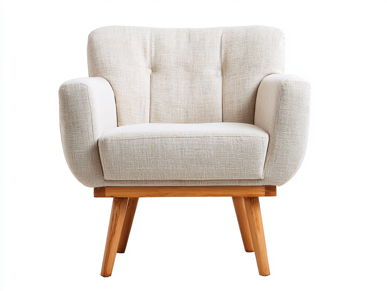 Sillón de tela 80x82x78 cm - beige claro - diseño moderno para salón-Casauphaus