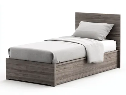 Cama individual de madera 190x90x85 cm - marrón grisáceo - diseño moderno-Casauphaus