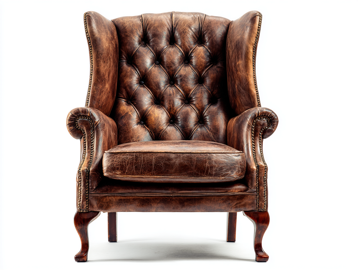 Sillón de piel clásico 90x85x105 cm - Marrón - Estilo vintage-Casauphaus