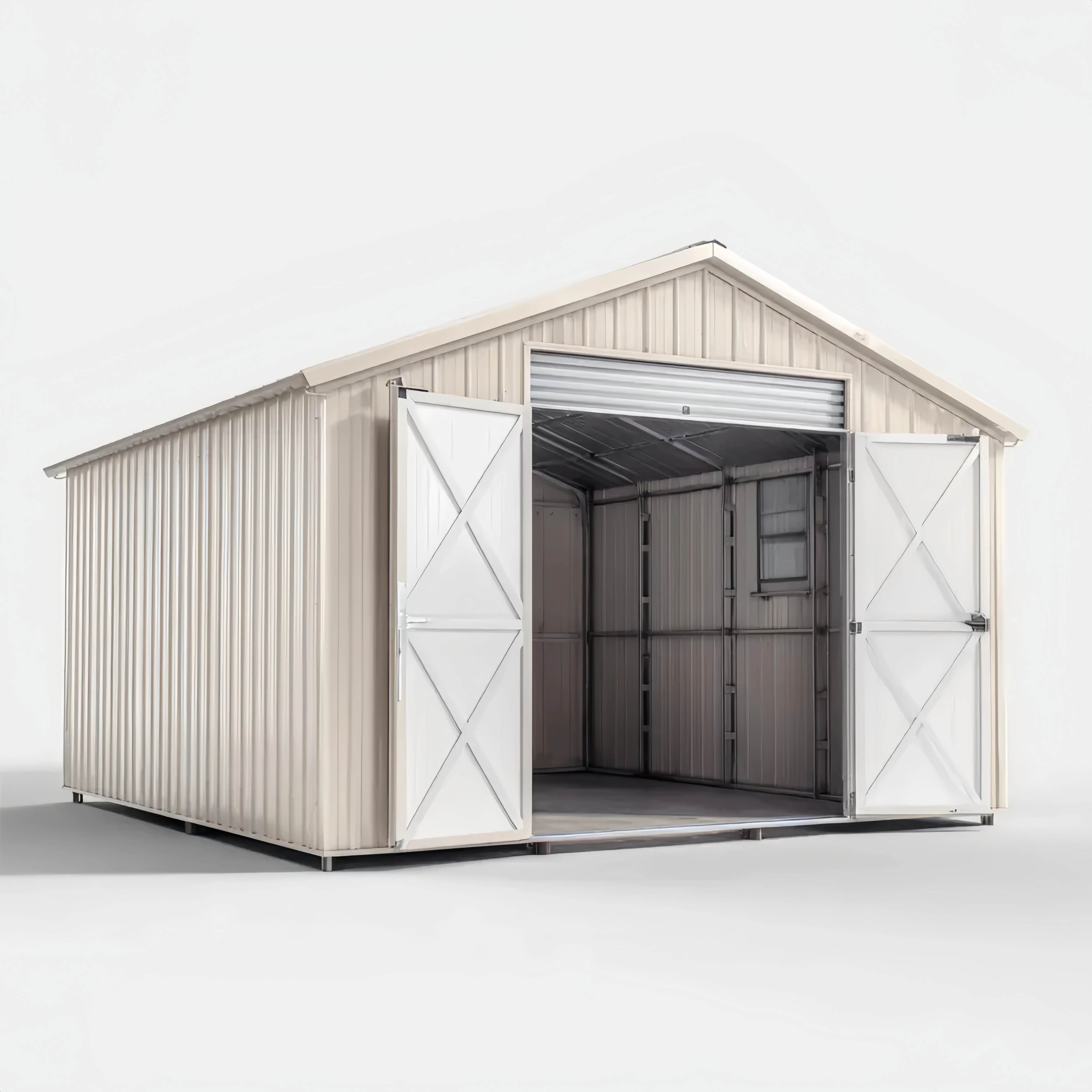 Metall-Geräteschuppen 300x500x250 cm – Beige – Wetterbeständig