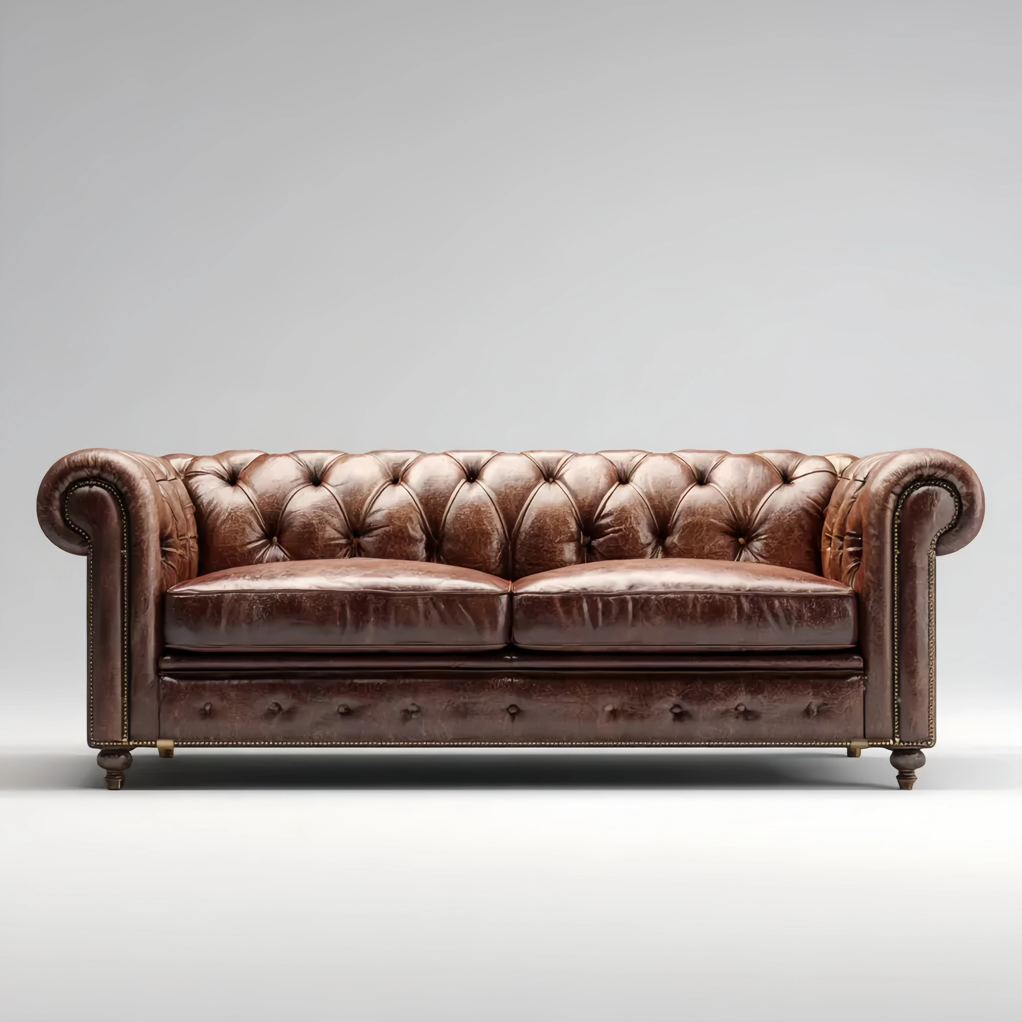 2-Sitzer-Sofa Leder 180x95x75 cm – Braun – Klassisches Chesterfield-Design