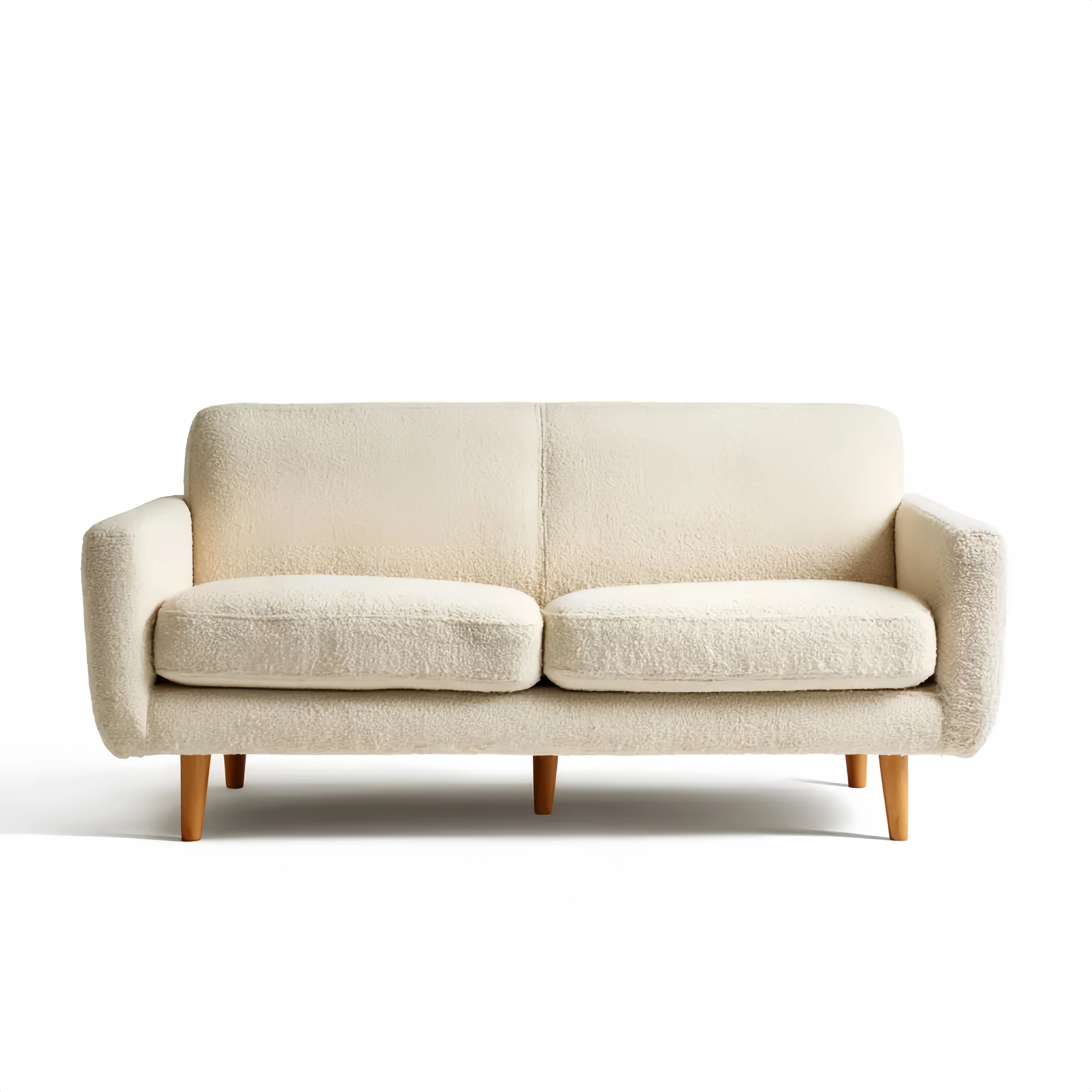 2-Sitzer-Sofa Bouclé 150x85x80 cm - Cremefarben - Modernes Design