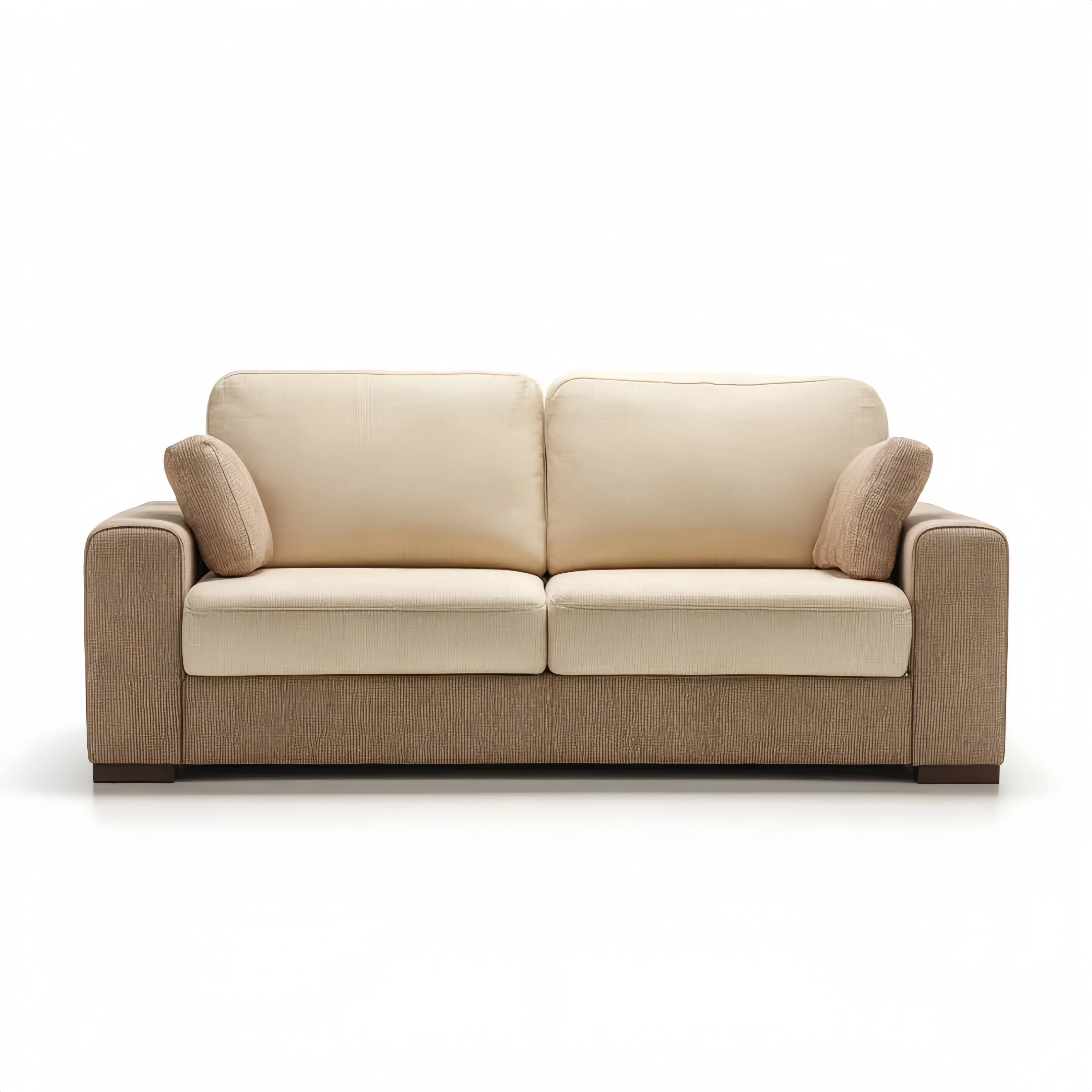 2-Sitzer-Sofa Stoff 140x80x85 cm – Beige/Braun – Modernes Design