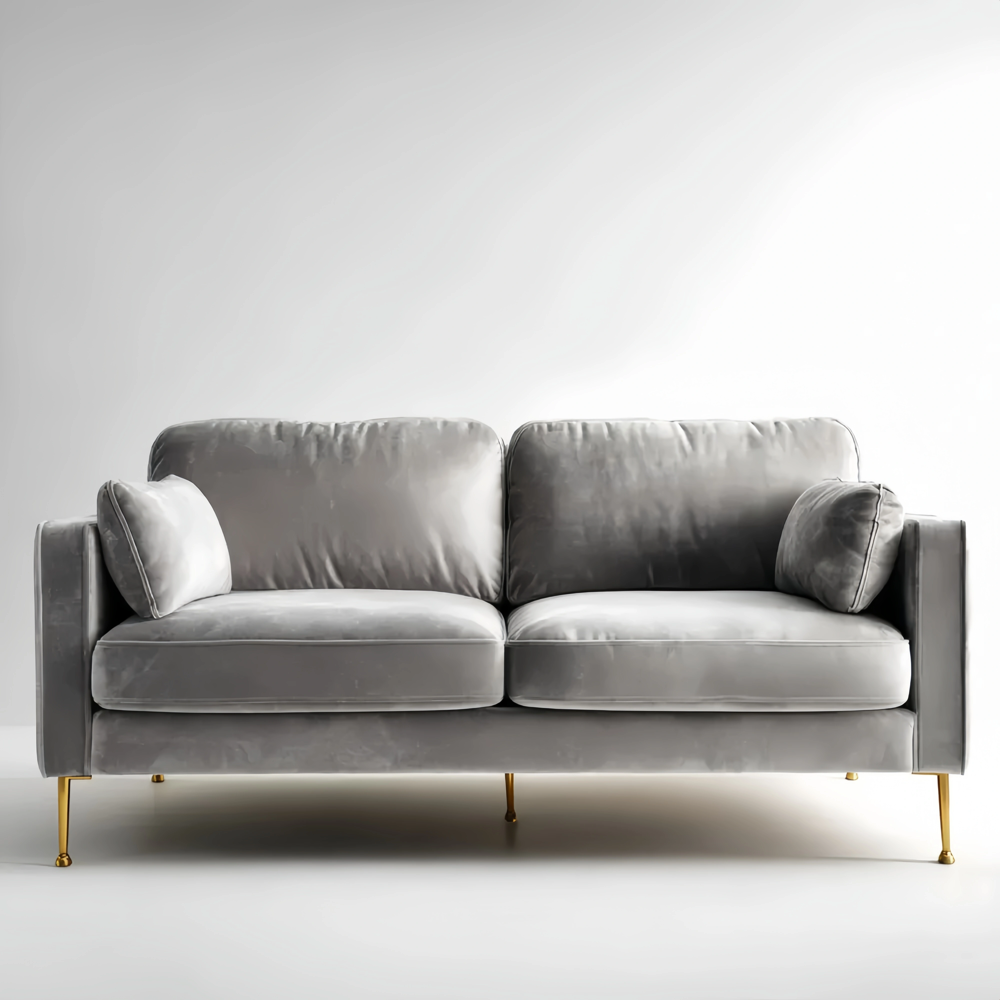 2-Sitzer-Sofa mit Samtpolsterung 150x85x75 cm – Hellgrau – Modernes Design