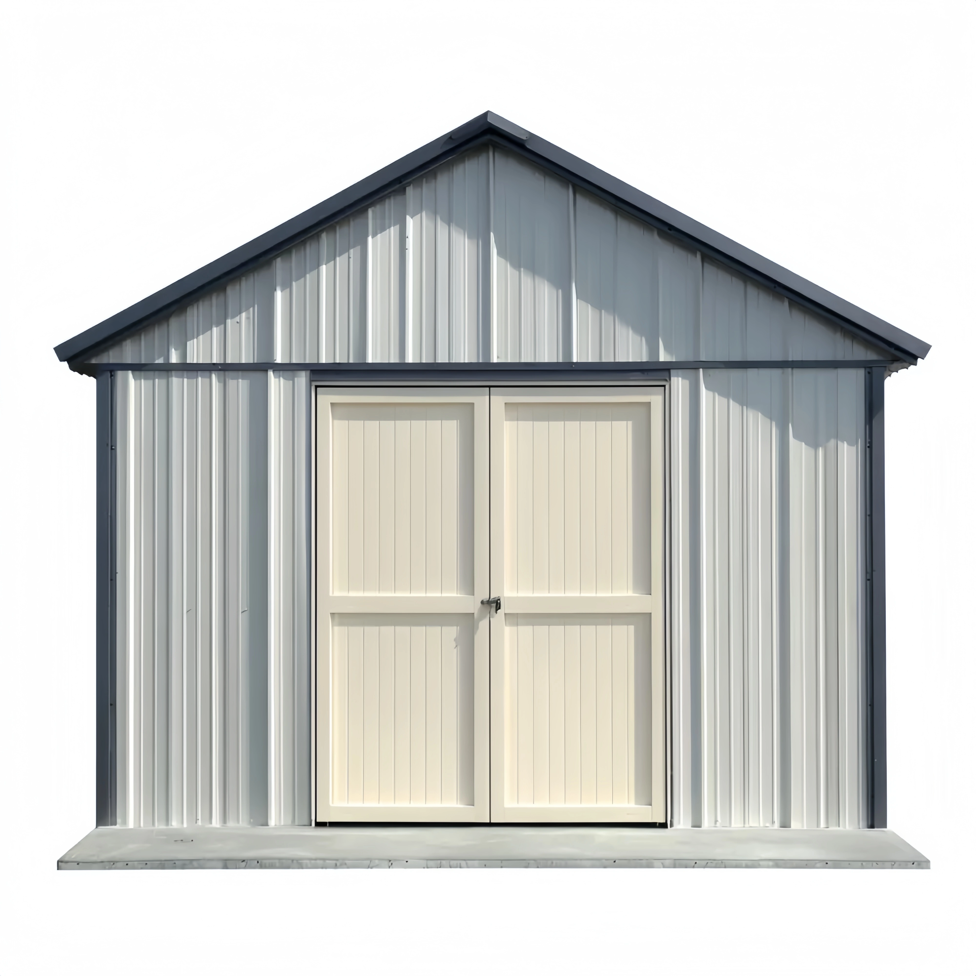 Metall Geräteschuppen 400x300x250 cm – Hellgrau – Wasserdicht