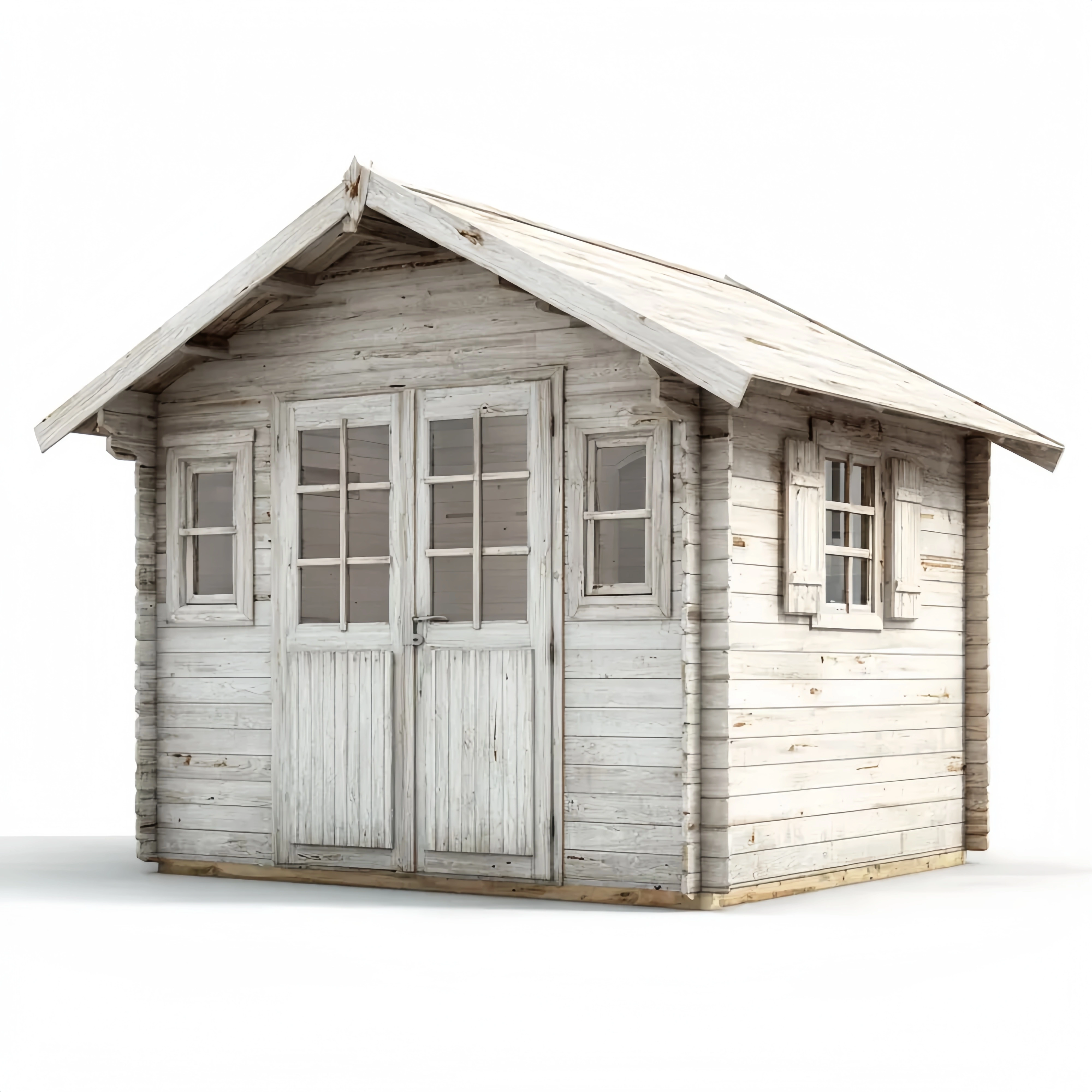 Geräteschuppen Holz 300x250x220 cm - Weiß - Klassisches Design