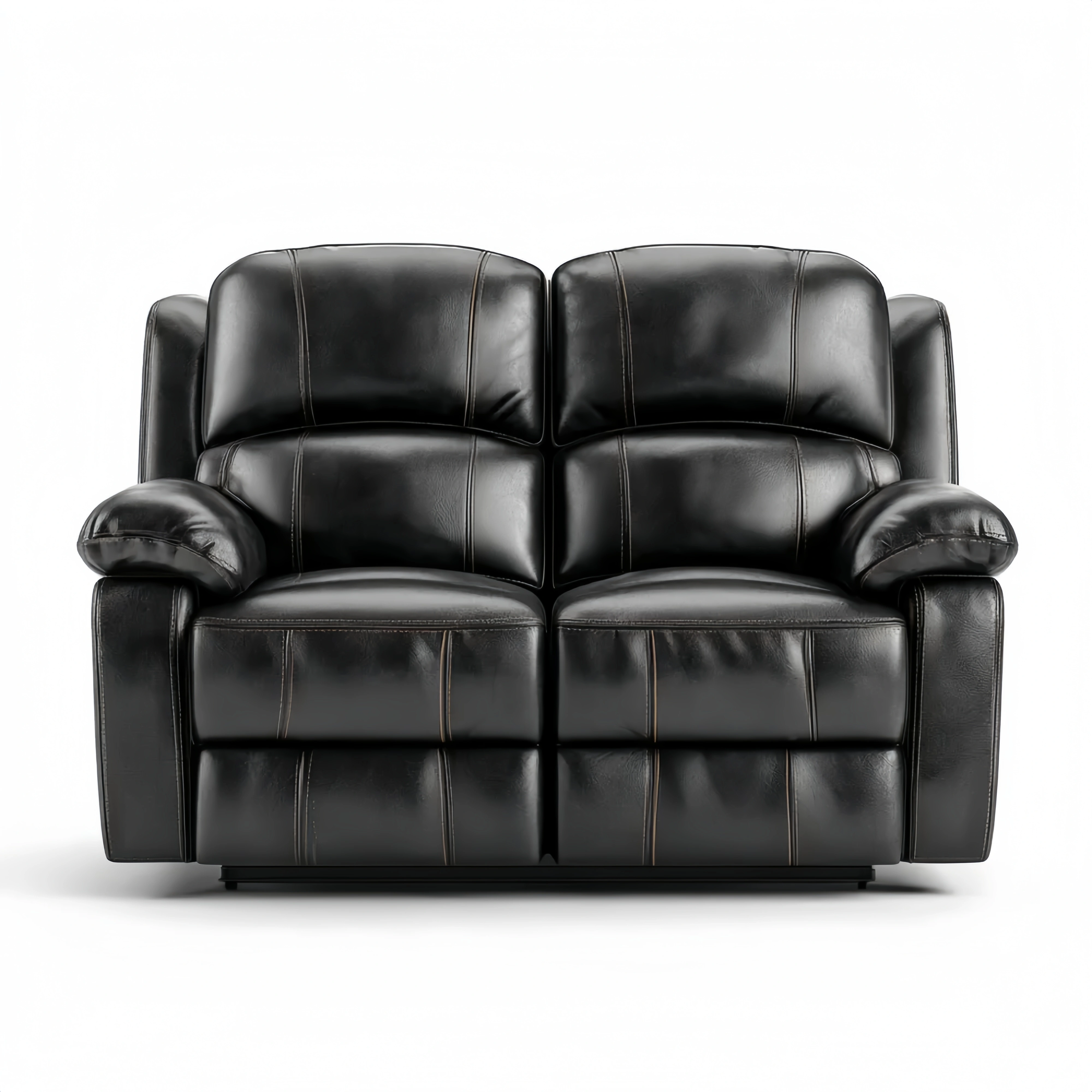 2-Sitzer-Sofa Kunstleder Schwarz - Modernes Design, 150x85x100 cm, Verstellbare Rückenlehne