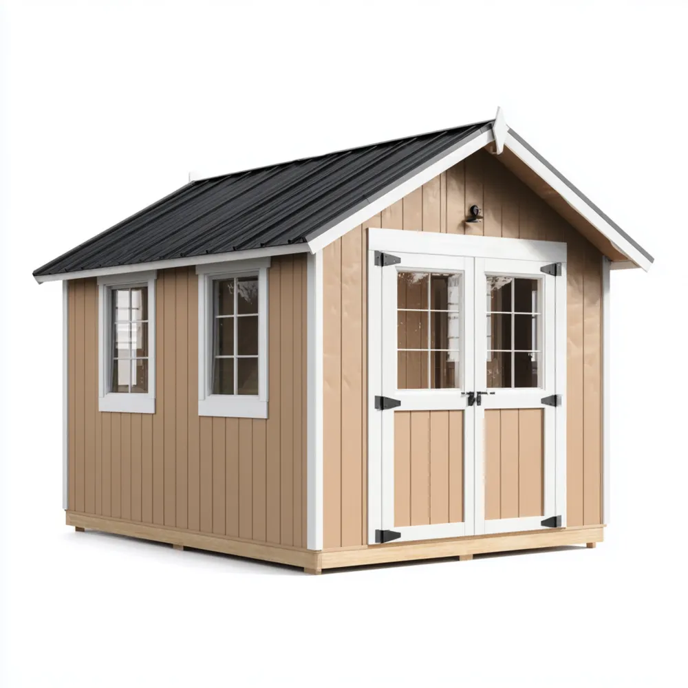 Gartengeräteschuppen Holz mit Fenster 300x250x230 cm - Beige/Schwarz - Klassisches Design