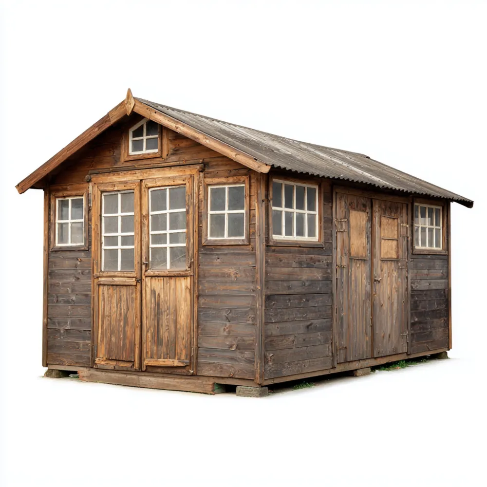 Holz Geräteschuppen Massivholz 300x200x220 cm – Natur – Vintage-Stil