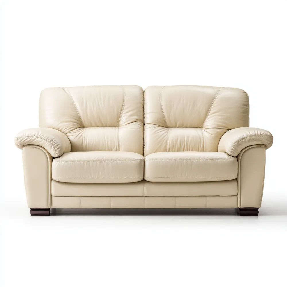 2-Sitzer-Sofa Leder 150x90x85 cm – Creme – Klassisches Design