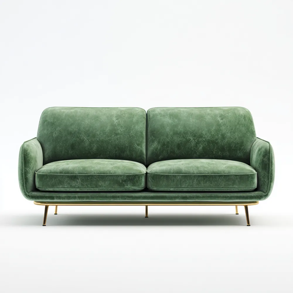 2-Sitzer-Sofa Samt 200x90x85 cm – Grün – Modernes Design