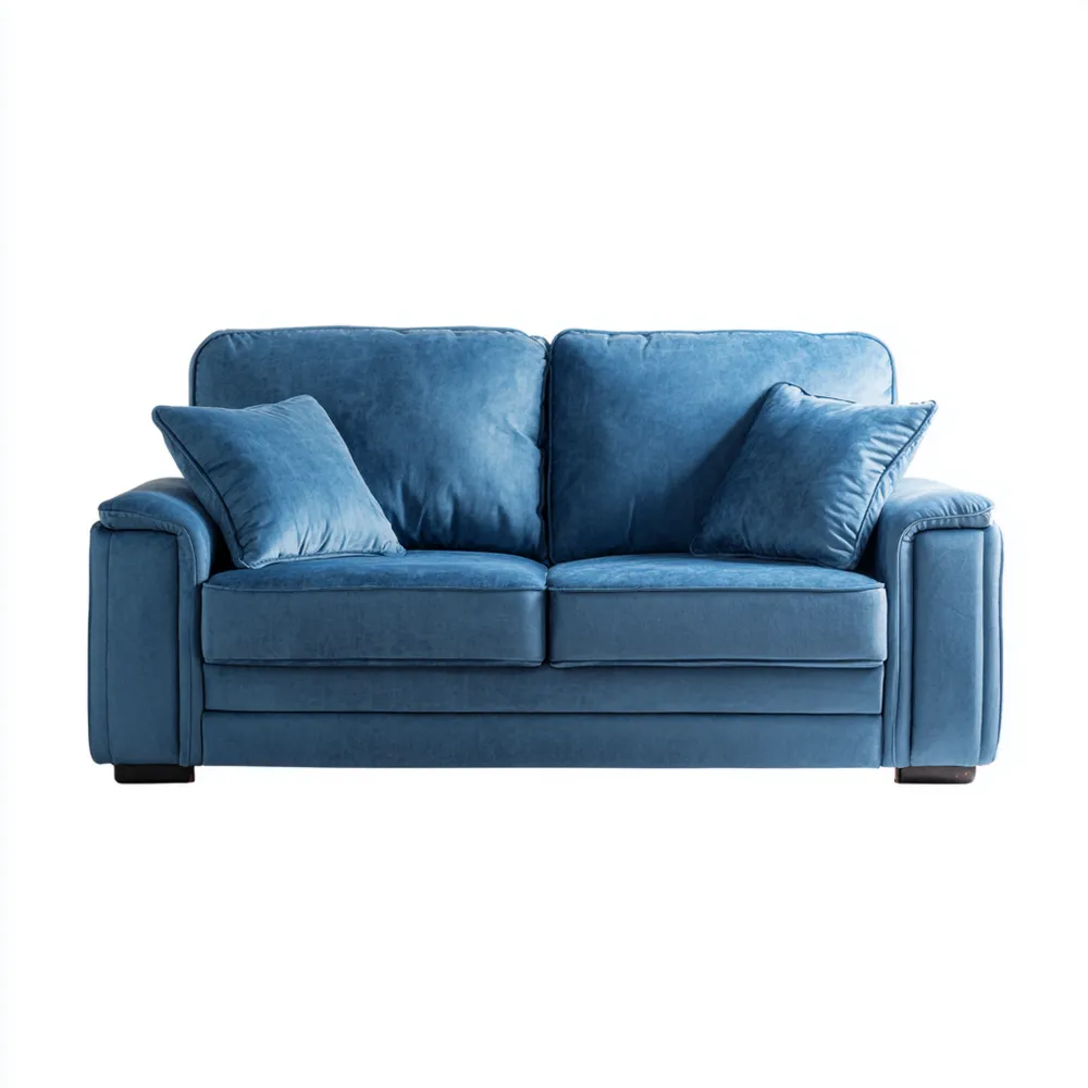 2-Sitzer-Sofa Samt 150x85x90 cm – Blau – Klassisches Design