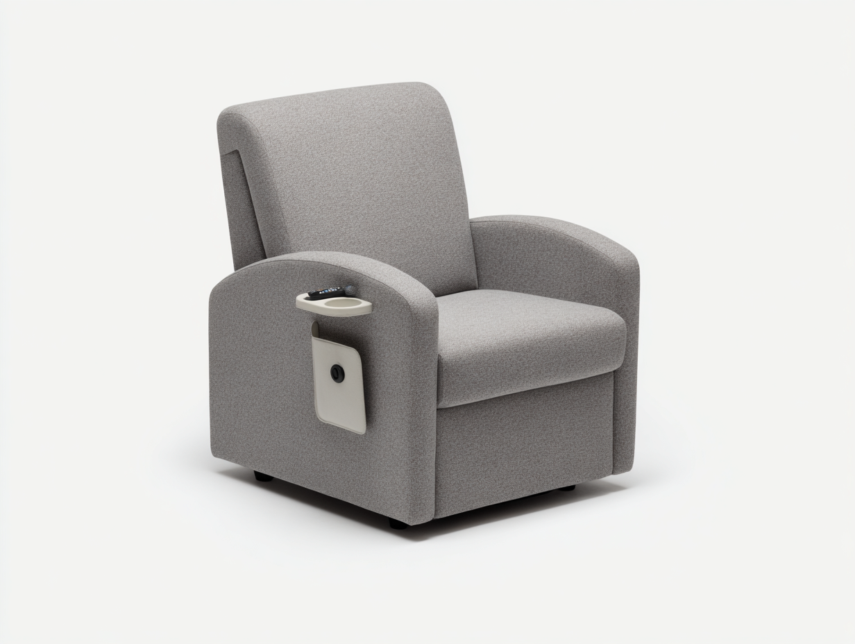 Poltrona reclinabile imbottita in tessuto 90x95x105 cm - grigio chiaro - stile moderno per soggiorno-Oakupio