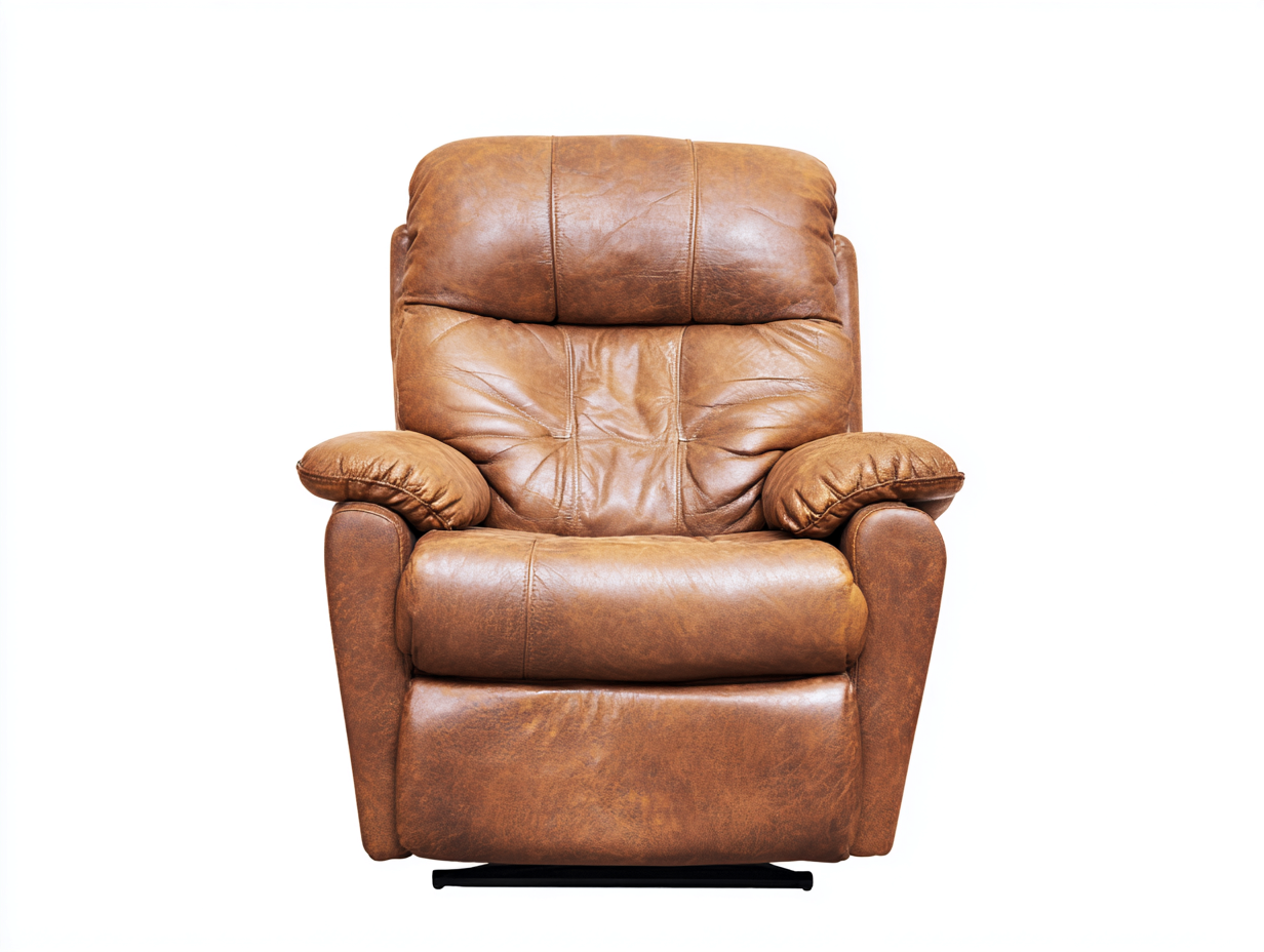 Poltrona reclinabile imbottita in ecopelle 95x90x105 cm - marrone - design classico - per soggiorno-Oakupio