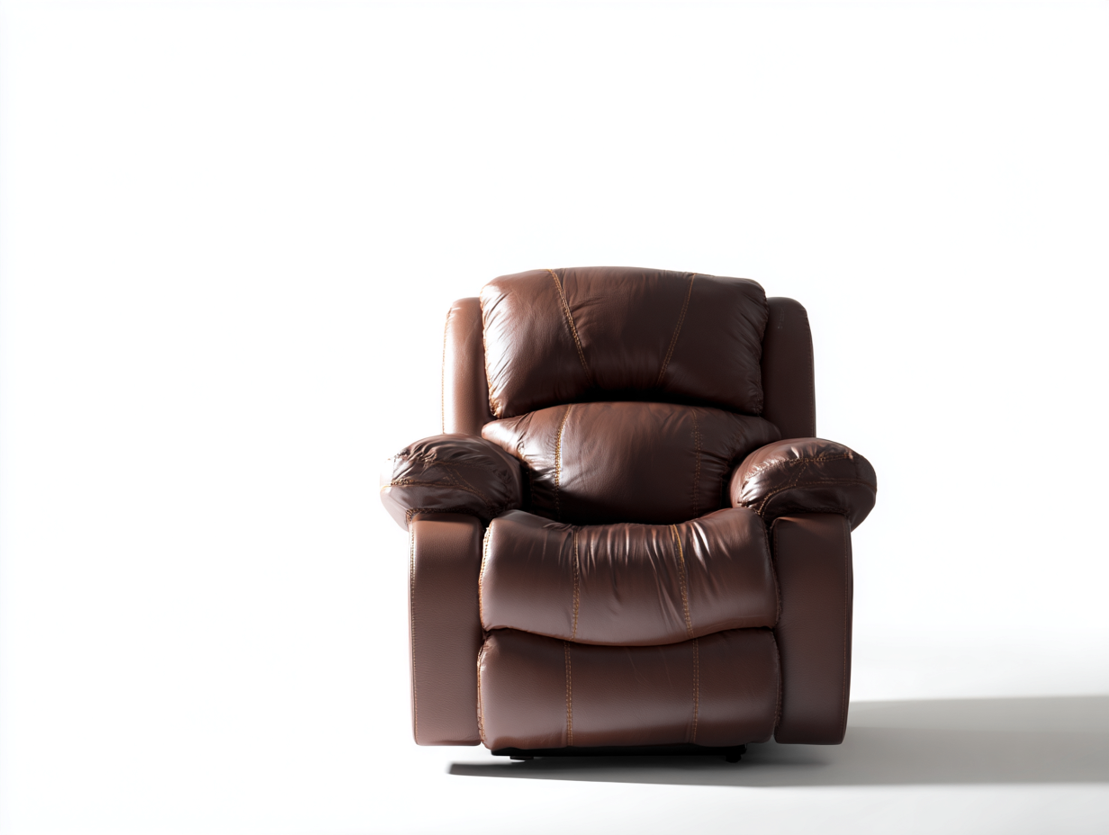 Poltrona reclinabile in pelle sintetica 95x90x100cm - marrone - design classico per soggiorno-Oakupio