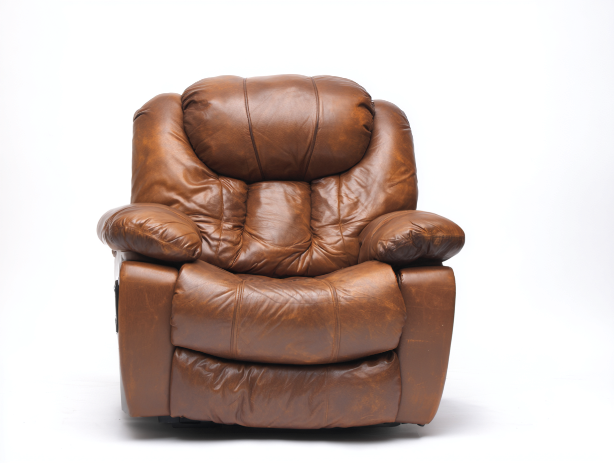 Poltrona reclinabile in pelle 95x90x105 cm - marrone - comfort classico per soggiorno-Oakupio