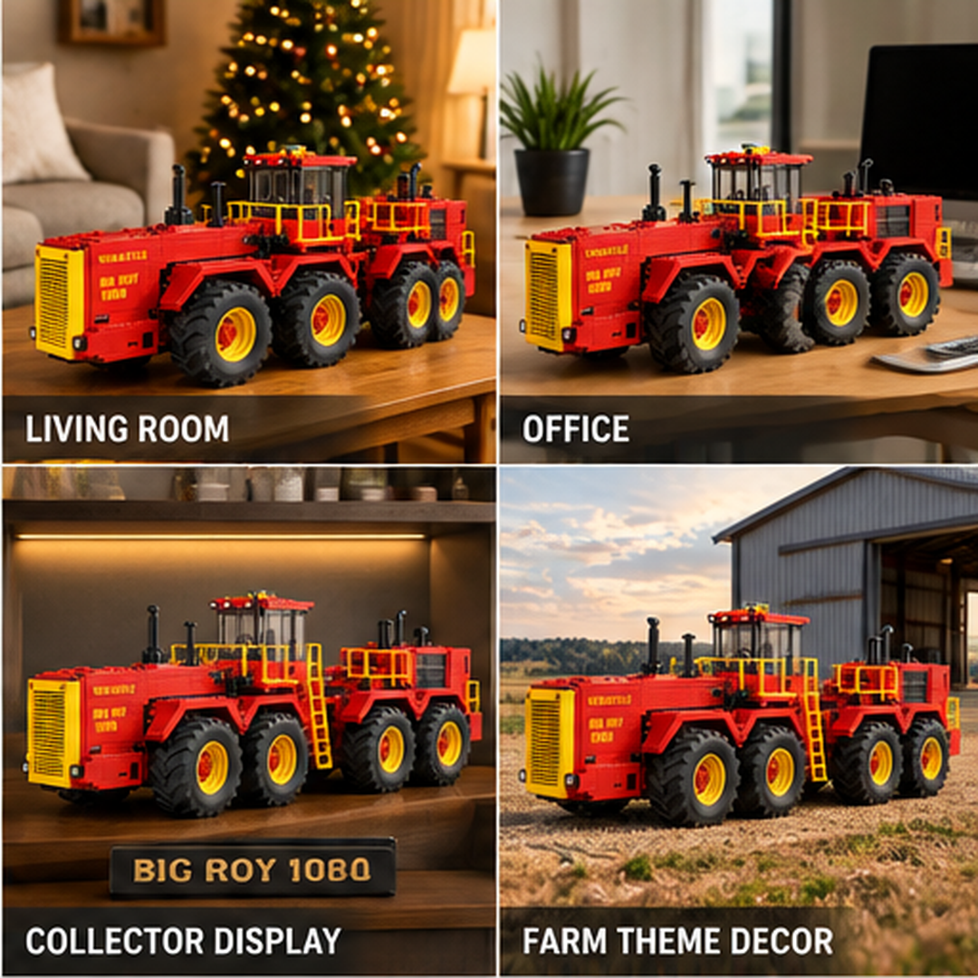 Big Roy 1080 front grille cab ladder and giant tire details