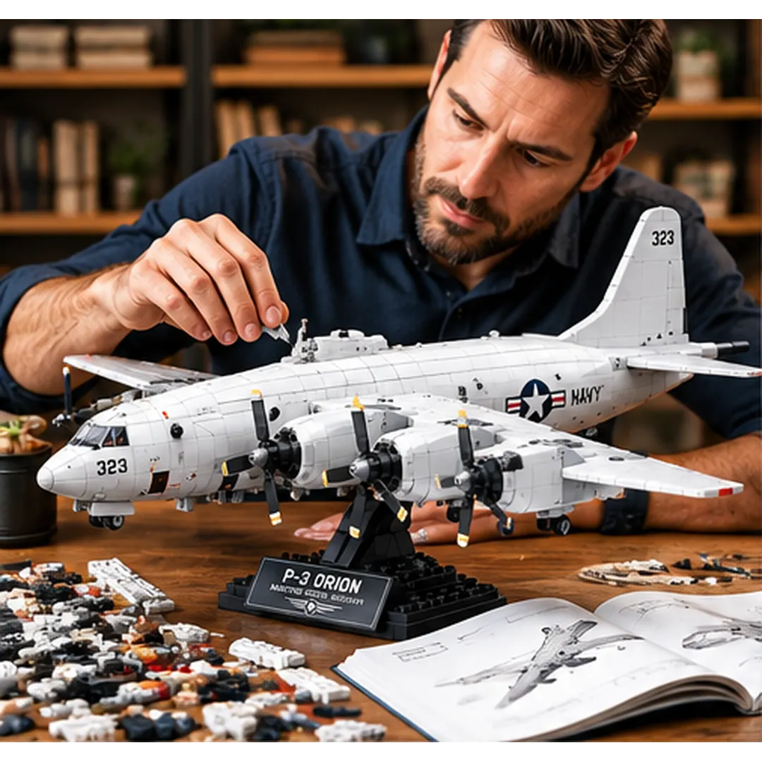 P-3 patrol aircraft model with propeller and tail details